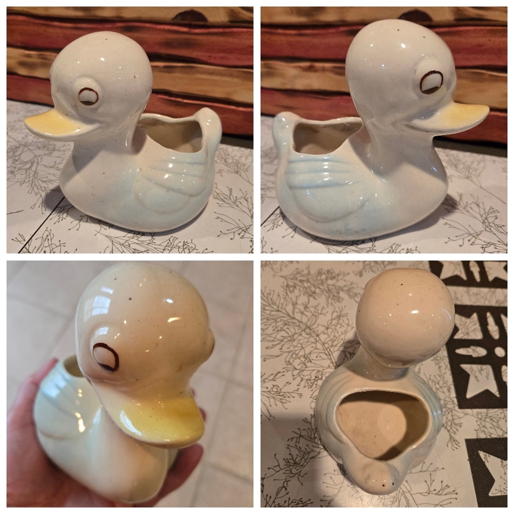 Vtg 50s Baby Duck Ceramic Planter Shawnee USA